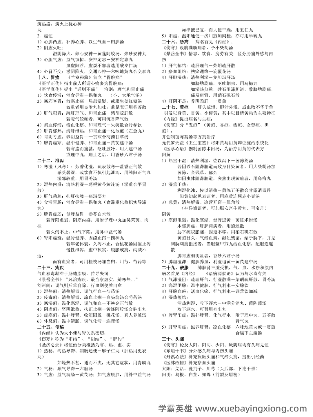 中医临床护理学大家有什么软件推荐吗？ - 02_《中医临床护理学》复习资料_《中医临床护理学》核心笔记_第1页_学霸英雄_www.xuebayingxiong.com