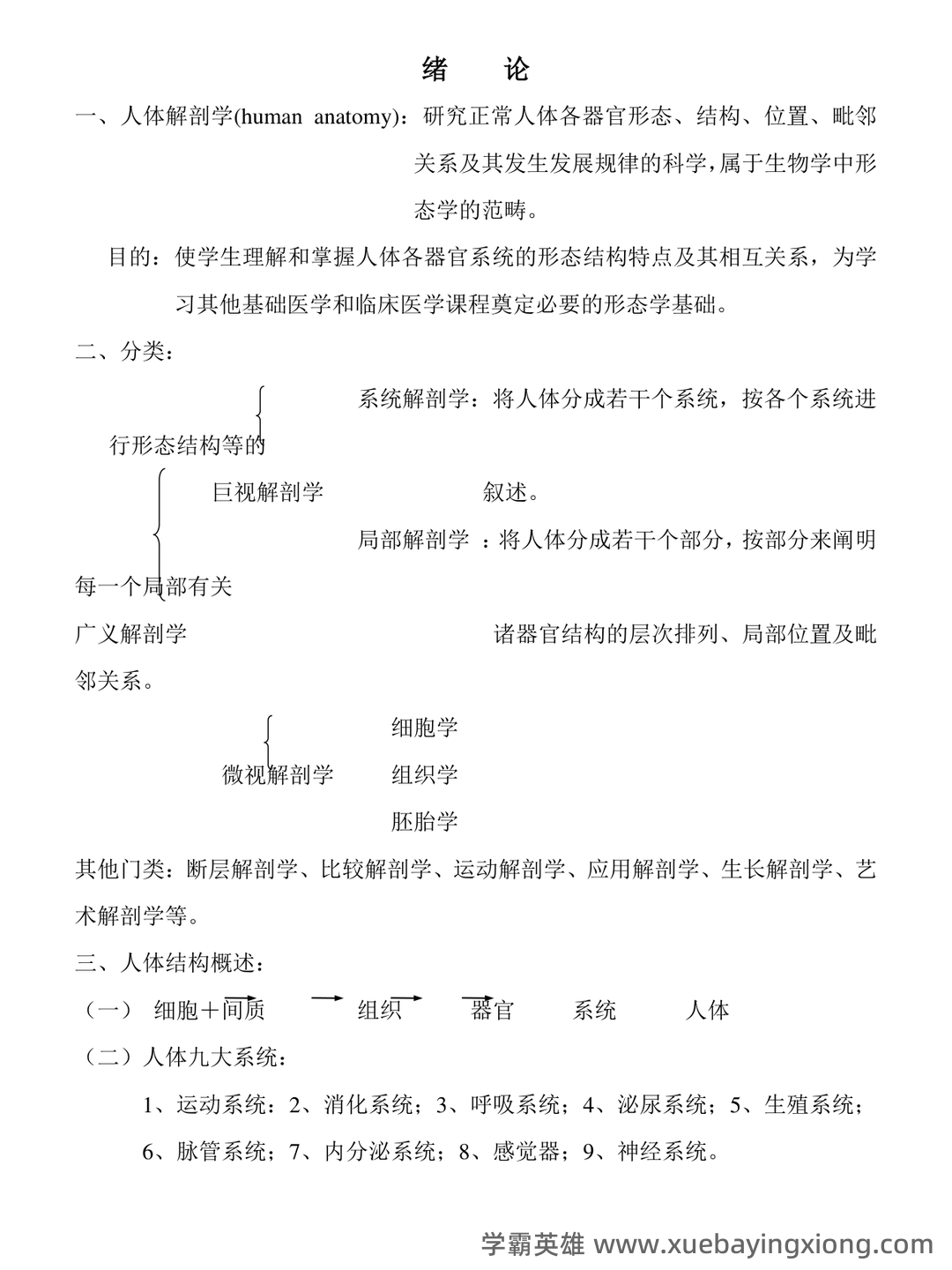 《人体解剖学》基础期末考试复习题库（含答案） - 05_《人体解剖学》复习资料_《人体解剖学》考试重点笔记_第2页_学霸英雄_www.xuebayingxiong.com