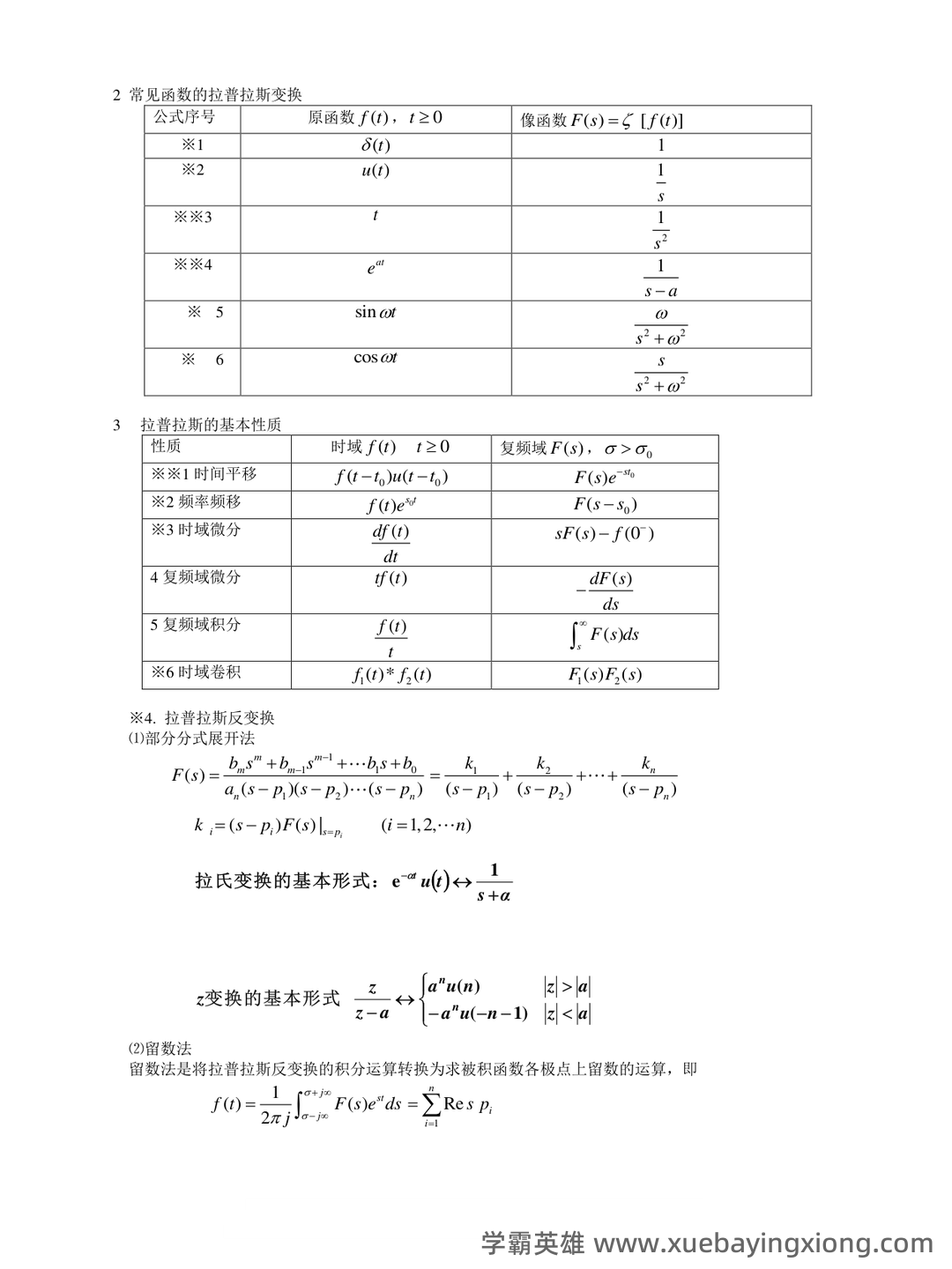 专业课《信号与系统》重点复习资料：知识点+题库+选择题... 备考必备 - 02_《信号与系统》复习资料_《信号与系统》公式总结_第2页_学霸英雄_www.xuebayingxiong.com