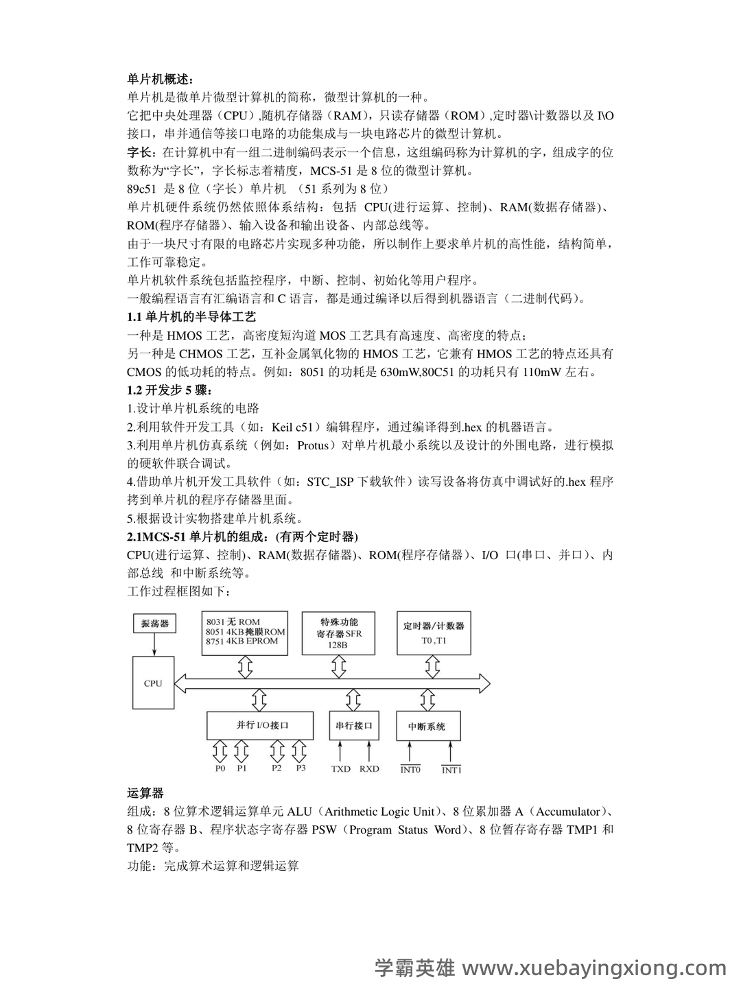 单片机原理及应用_单片机C51复习题（课后习题及答案）_编写程序,将单片机外2000h为首地址的连续 - 02_《单片机原理及应用》复习资料_《单片机原理及应用》期末考试必考知识点重点总结_第1页_学霸英雄_www.xuebayingxiong.com