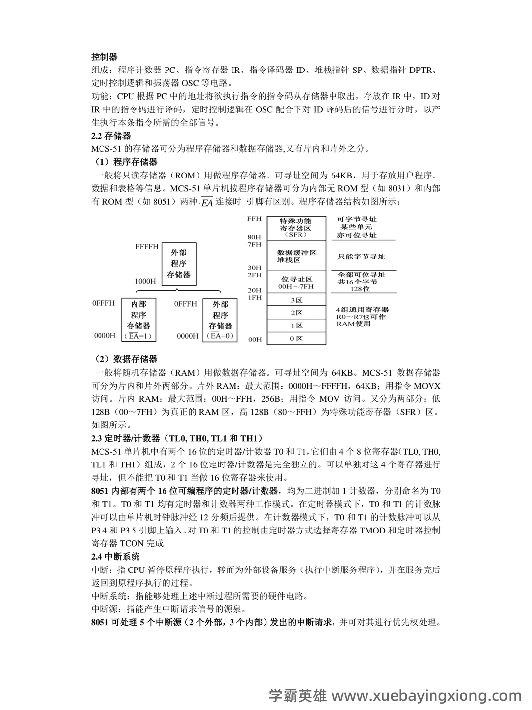 单片机原理及应用_单片机C51复习题（课后习题及答案）_编写程序,将单片机外2000h为首地址的连续 - 02_《单片机原理及应用》复习资料_《单片机原理及应用》期末考试必考知识点重点总结_第2页_学霸英雄_www.xuebayingxiong.com