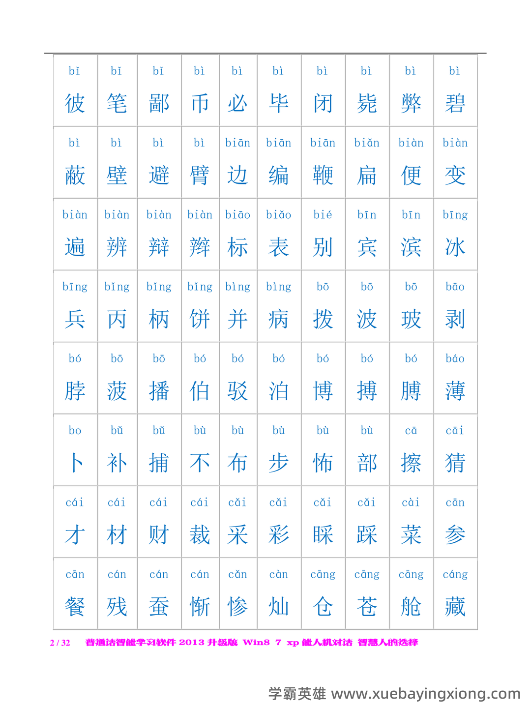 普通话测试考试资料、题库大全 - 备考资料 - 14_《普通话》备考资料_《普通话》2500个常用汉字注音版_第1页_学霸英雄_www.xuebayingxiong.com 普通话测试考试资料、题库大全 - 备考资料 - 14_《普通话》备考资料_《普通话》2500个常用汉字注音版_第1页_学霸英雄_www.xuebayingxiong.com