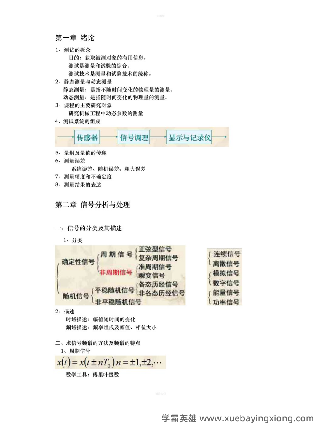 机械工程：机械工程测试技术试题及答案（题库版） - 01_《机械工程测试技术》复习资料_《机械工程测试技术》基础知识点_第1页_学霸英雄_www.xuebayingxiong.com