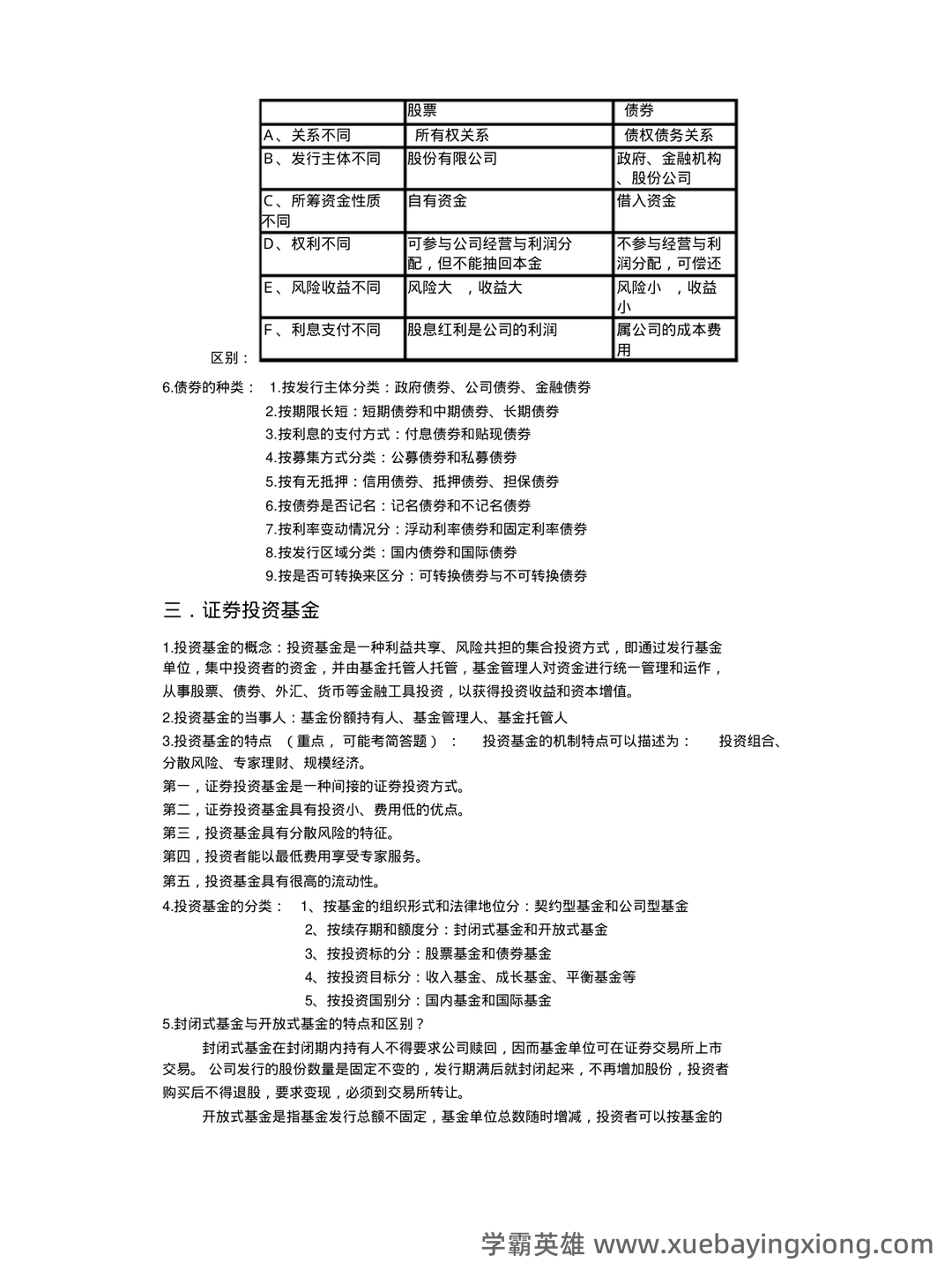 2023证券投资顾问业务学霸笔记：五大易混淆考点证券投资学 - 03_《证券投资学》复习资料_《证券投资学》复习重点料整理_第2页_学霸英雄_www.xuebayingxiong.com