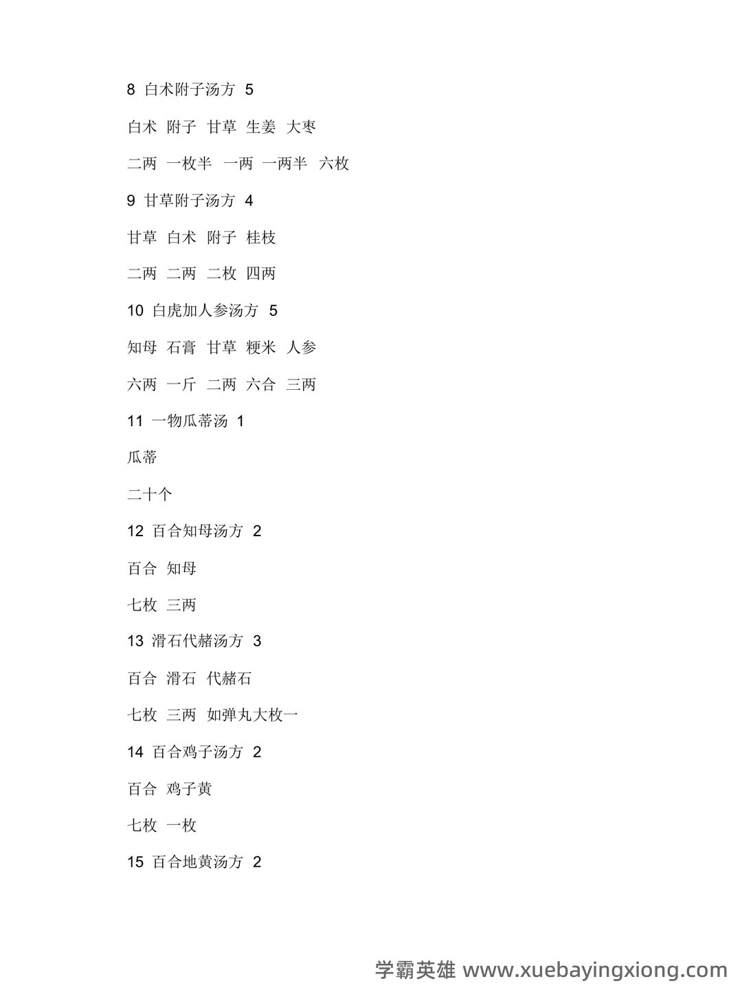 金匮要略考试题和答案 - 03_《金匮要略》复习资料_《金匮要略》方剂总汇(完整版)_第2页_学霸英雄_www.xuebayingxiong.com